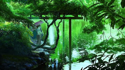 Anime Green Scenery Wallpaper Hd - Anime Wallpaper HD