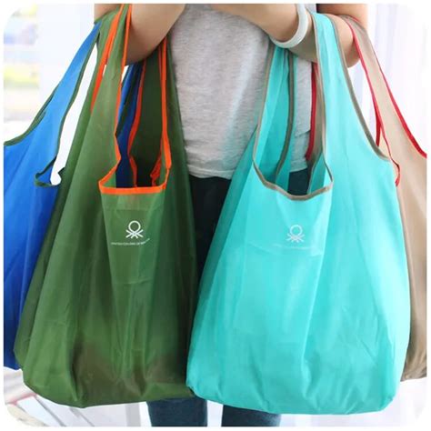 wholesale 500pcs/lot Eco Reusable foldable polyester Shopping bags ...