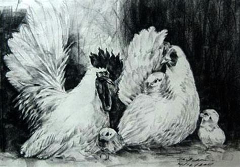 The Chicken Family Drawing by Chaitawee Bubpa - Fine Art America