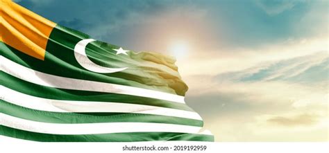 Kashmir National Flag Waving Beautiful Clouds Stock Photo 2225524341 ...