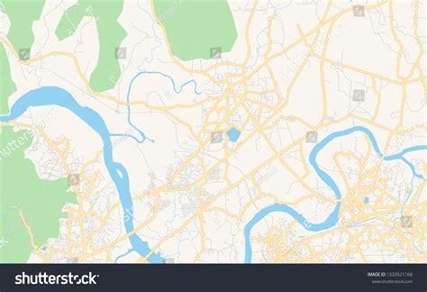 Printable Street Map Bhiwandi State Maharashtra Stock Vector (Royalty ...