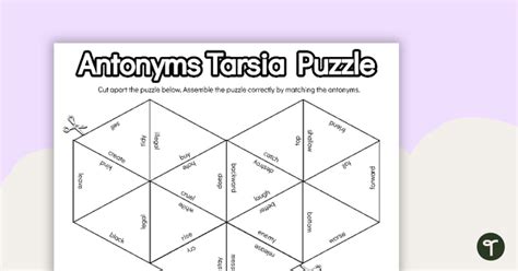 Antonyms Tarsia Puzzle | Teach Starter