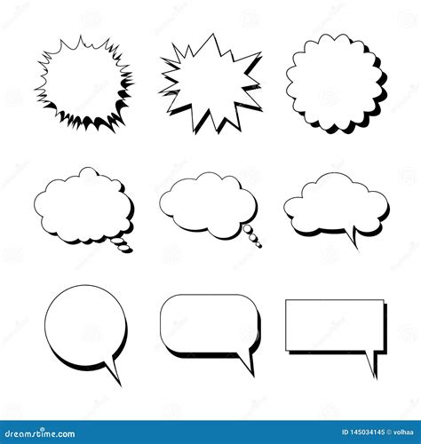 Speech Bubbles of Different Shapes Stock Vector - Illustration of empty ...