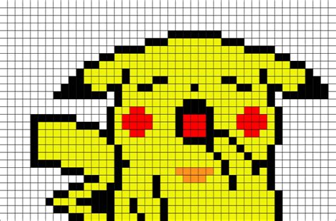 Sleepy Pikachu Pixel Art – BRIK