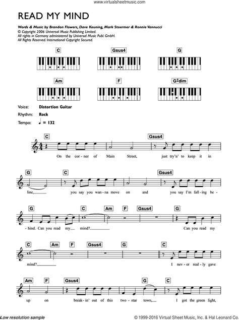 Read My Mind sheet music (intermediate) for piano solo (chords, lyrics ...