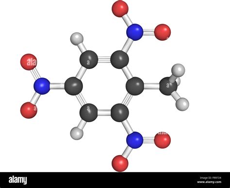 Chemical structure of Trinitrotoluene (TNT), an explosive molecule ...