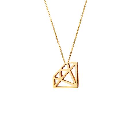 Diamond Shape Pendant in 10kt Yellow Gold