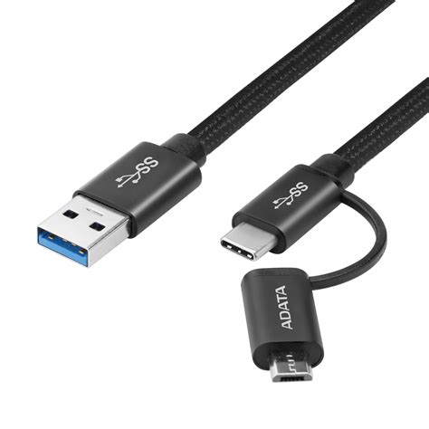 ADATA USB-C / MICRO USB 3.1 CABLE 2IN1-100CMKNIT