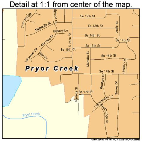 Pryor Creek Oklahoma Street Map 4061000