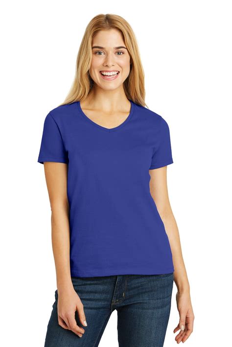 Hanes Ladies Tagless 100% Cotton V-Neck T-Shirt - Walmart.com