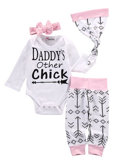 Musuos - Newborn Girls Clothes Baby Romper Outfit Pants Set Long Sleeve ...