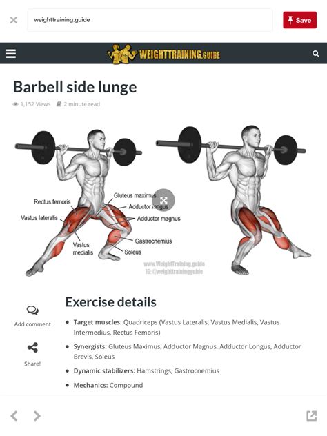 Barbell side lunge #workoutequipment #exerciseequipment | Workout ...