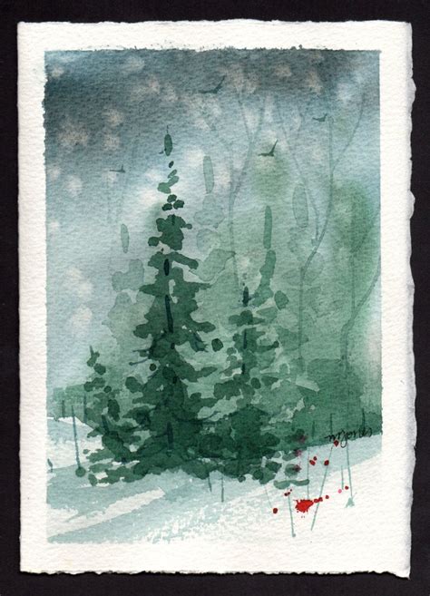 Beautiful original WATERCOLOR Christmas Card by professional