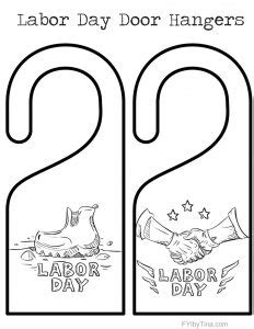 Labor Day Door Hangers Coloring Pages - Free Printable • FYI by Tina