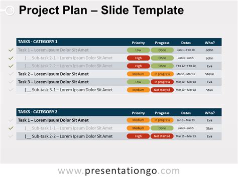 Project Plan Slide Template