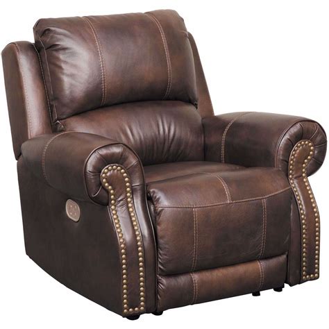 Buncrana Italian Leather Power Recliner with Adjustable Headrest | AFW.com