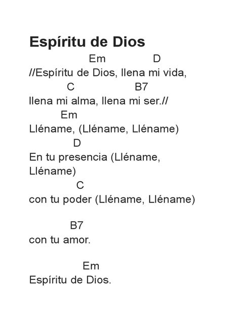 Espíritu de Dios Llena Mi Vida | PDF