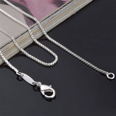 2019 925 Sterling Silver Necklace Chain Women Wedding Jewelry 1.4MM/2MM ...