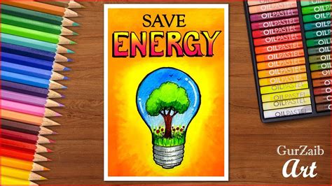 How to draw save energy poster chart drawing for competition ( very ...