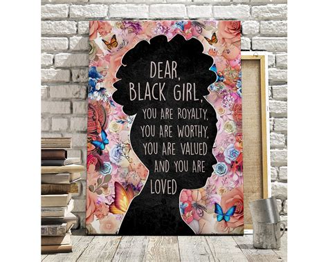 Afro Woman Canvas Black Woman Quotes Wall Art Black Lady Art | Etsy