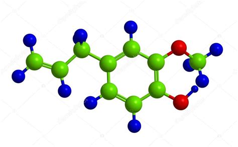 Molecular structure of Eugenol, 3D rendering Stock Photo by ©Raimund14 ...