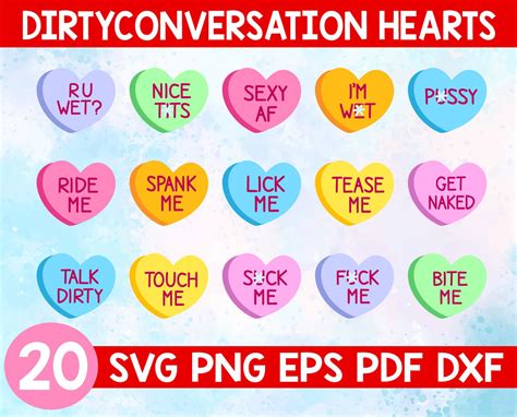 Naughty Conversation Hearts Svgdirty Candy Heart Svgcandy - Etsy Australia