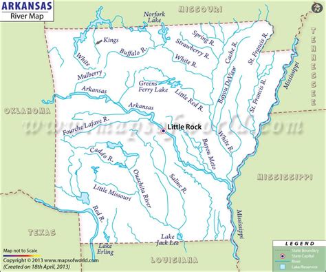 Arkansas Rivers Map | Rivers in Arkansas