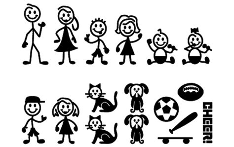 Stick Figure Family Decals