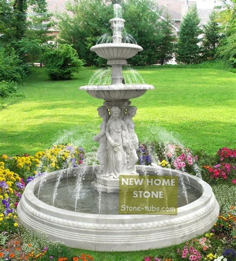 water fountains outdoor gardens Victorian Women Figures statues ...