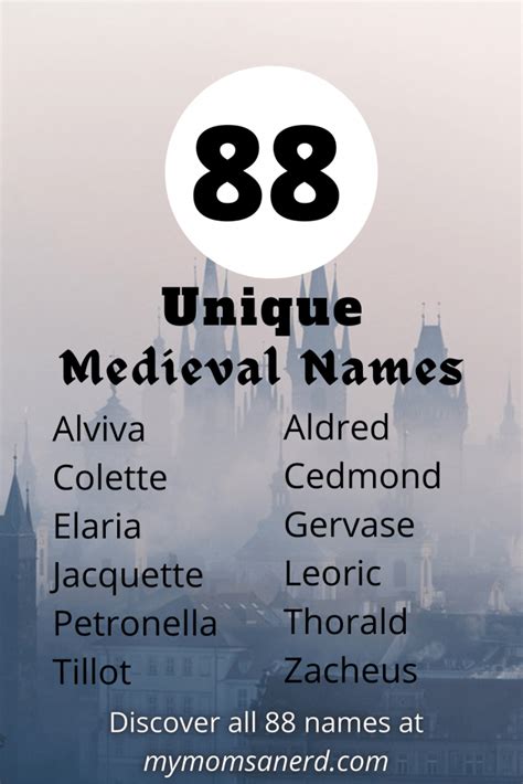 88 Unique Medieval Baby Names You Can Use Today • My Mom's a Nerd