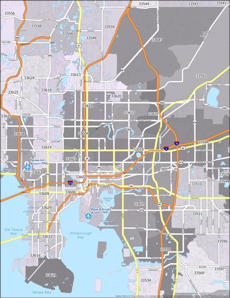 Tampa Zip Code Map - GIS Geography