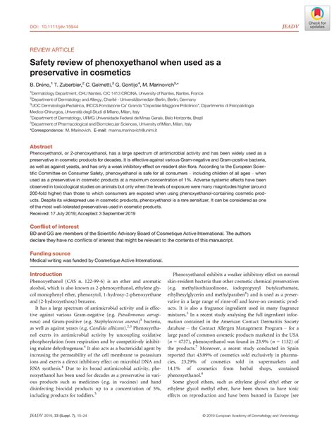 Phenoxyethanol preservative - REVIEW ARTICLE Safety review of ...