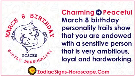 March 8 Zodiac (Pisces) Horoscope Birthday Personality and Lucky Things