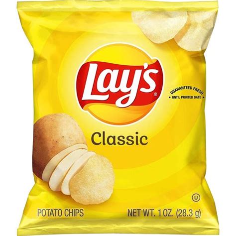 Tasty Crisply And Crunchy Lays Classic Salted Flavor Chips, Net Weight ...