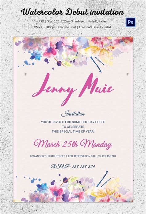 25 Best Debut Invitation Template Free Download