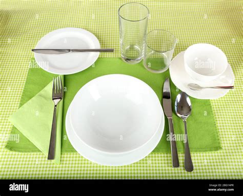 Table setting for breakfast Stock Photo - Alamy