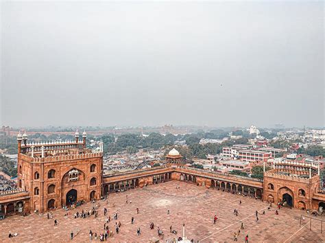 delhi, jama masjid, tower, inside jama masjid, view, old city, red ...