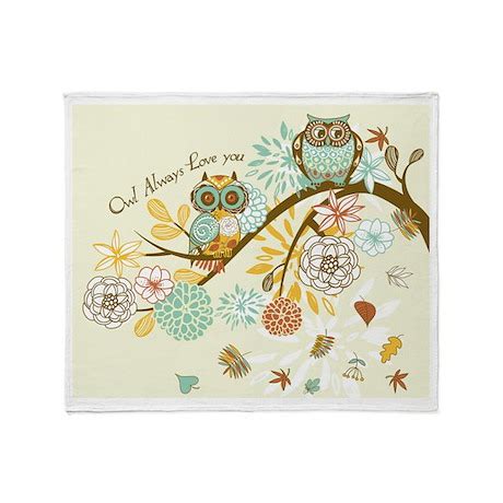 Autumn Owl Throw Blanket by gatterwe