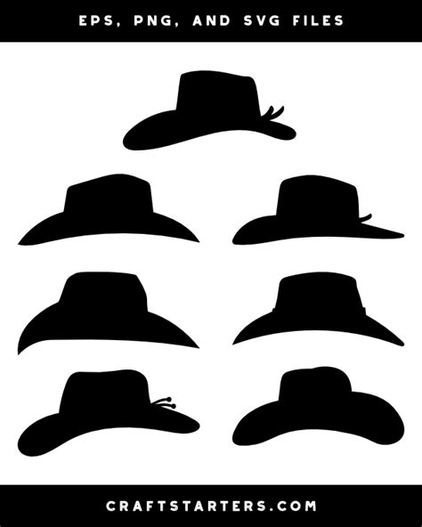 Cowboy Hat Side View Silhouette Clip Art