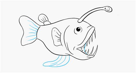 How To Draw Angler Fish - Drawing Of An Anglerfish , Free Transparent ...