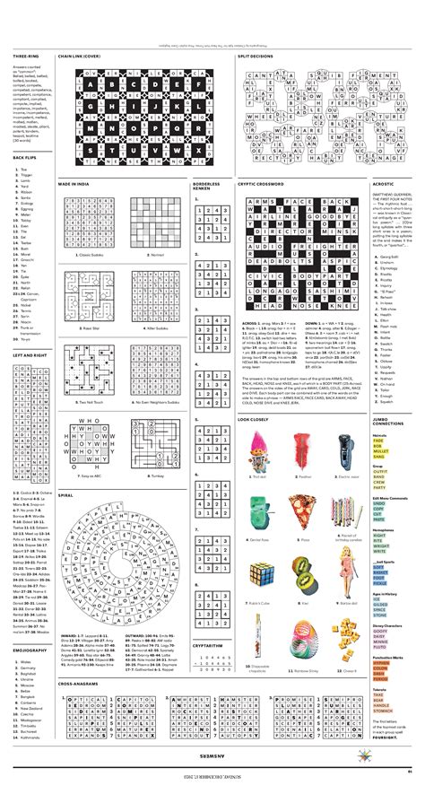 Puzzle Mania 2023 Answer Key - The New York Times