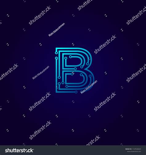 Letter B Logotype Light Blue Neon Stock Vector (Royalty Free ...