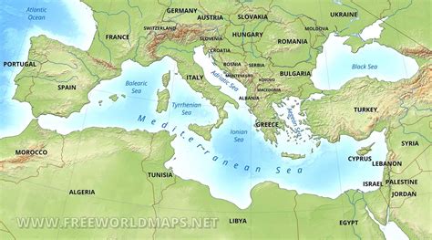 Map Of Mediterranean Sea - Map Of The World