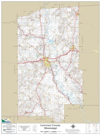 Lawrence County Mississippi 2021 Wall Map | Mapping Solutions