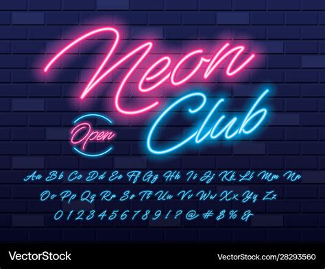 Neon font Royalty Free Vector Image - VectorStock