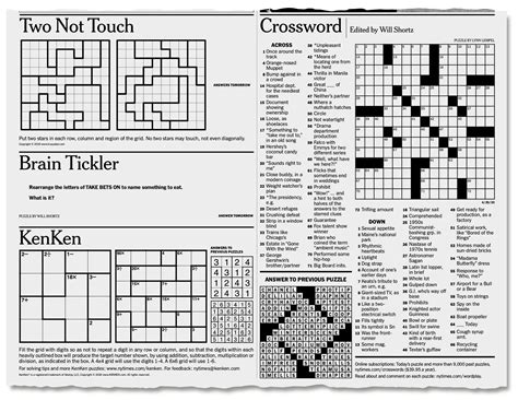 Free Nyt Crossword Puzzles Printable - Printable Form, Templates and Letter