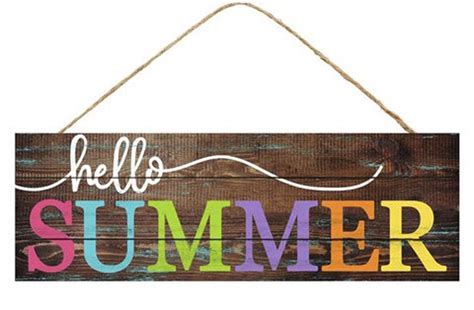 Hello Summer Sign, Summer Wood Sign, Summer Sign for Wreath - Etsy