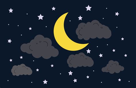 Night Sky Moon star and clouds background for wallpaper, Night sky with ...