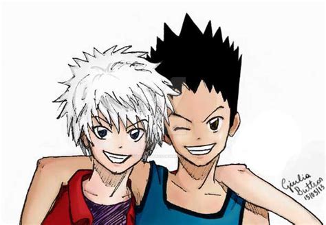 Killua and Gon - Friendship (colored) by GiuliaButtros on DeviantArt