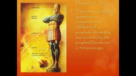 Prophecy In The Book Of Daniel Chapter 2:31-45. The Answers To These ...